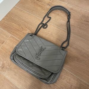 YSL Baby niki crinkled grey